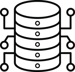 Outline database icon with color options