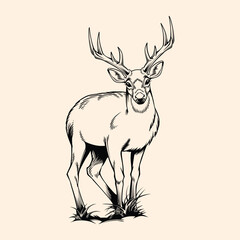 deer silhouette logo design vector illustration