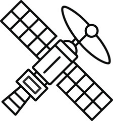 Satellite outline icon with color options