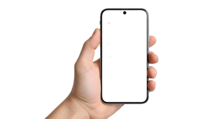 Hand Holding a Smartphone with Blank Screen mobile