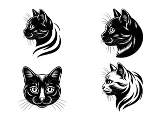 Cute Cat Vector Illustration for T-Shirts and Stickers, Adorable Kitty Graphic for Digital and Print Designs