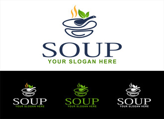 soup logo label design sign symbol template healthy food cooking restaurant for business simple modern design