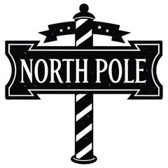 Obraz premium north pole sign on white background