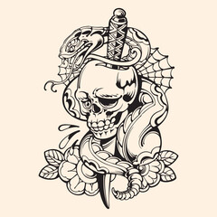 old school tattoo design vector illustration