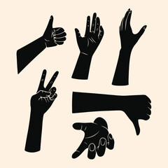 hand silhouette logo design vector illustration