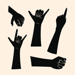 hand silhouette logo design vector illustration