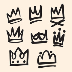crown silhouette logo design vector illustration