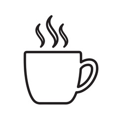 cup of hot coffee icon vector on white background 