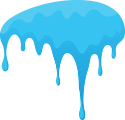 blue slime oozing and dripping down against a transparent background