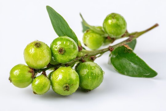 Fresh Litsea Cubeba Spice on White Background: A Natural Herbal Medicine from China