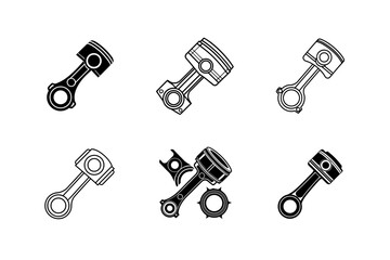 Engine Piston Vector Icons for web and graphic design.