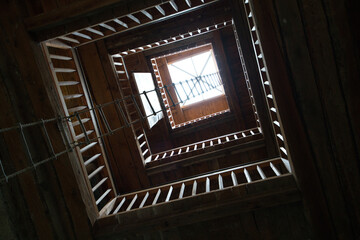 ladder to the top of a tower