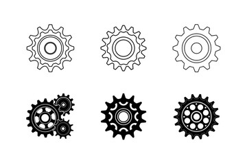 Mechanical Gear and Cogwheel Vector Set for web and graphic design.