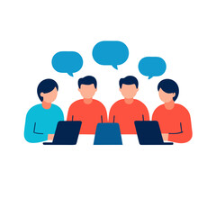 team of coworkers having brainstorming meeting  co for web and graphic design.