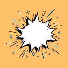 Explosive Starburst Graphic with Blank Space for Text and Glittering Accents on a Pastel Background