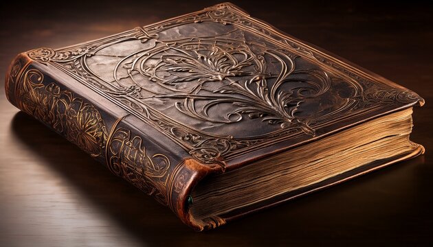 aged vampiure book with decorative cover and aged paper edges for a gothic aesthetic