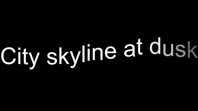 Modern cityscape motion graphic with sleek typography and dynamic animation perfect for urban development presentations or futuristic cityscapes