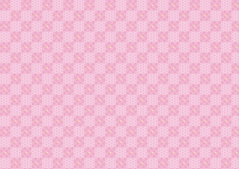 ドッドとスクエアの格子柄（ピンク）