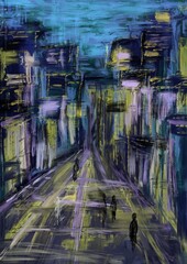 Depresyjny obraz miasta nocą 