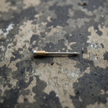 Pin with cotter pin Military pattern. Rigging connection Army background. Soldier Protective texture