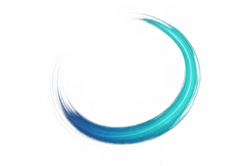 Blue curve light effect resembling a brush stroke or swoosh, depicting fast movement, technology, and dynamic glow