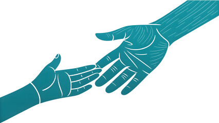 Obraz premium Two hands reaching out to each other for help and support