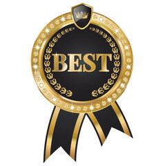 Premium Gold and Black 'BEST' Quality Seal.