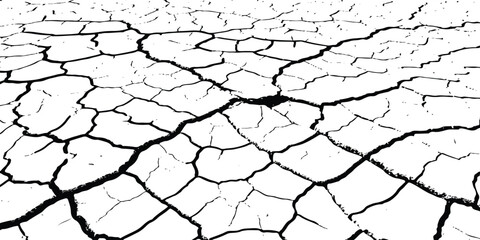 Dry cracked earth texture with intricate pattern; drought and distress concept
