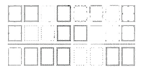 Collection of diverse ornamental rectangular frames and decorative borders