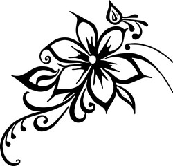 black and white floral design