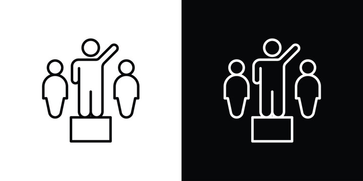 Leadership icon. Line with editable stroke.