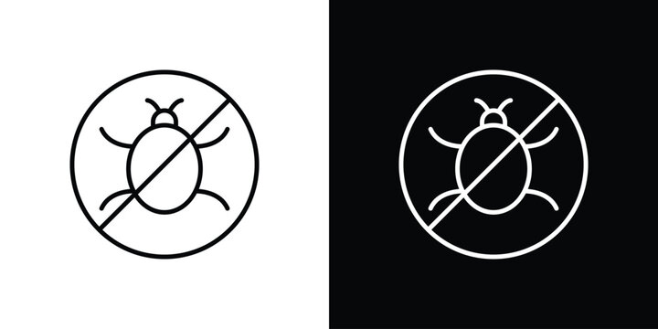 No Bug icon. Line with editable stroke.