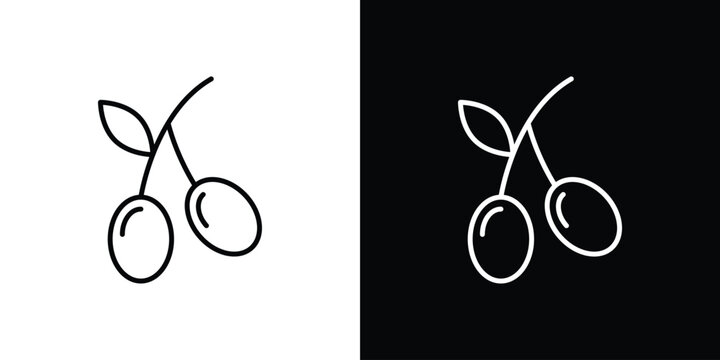 Olives icon. Line with editable stroke.