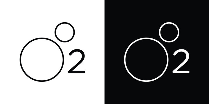 Oxygen O2 icon. Line with editable stroke.