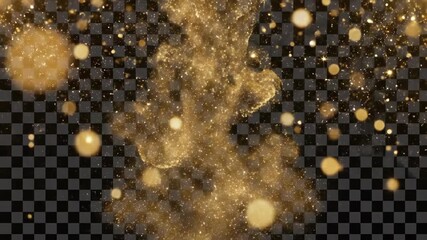 Abstract golden particles swirling on a transparent background for creative visual content - Powered by Adobe