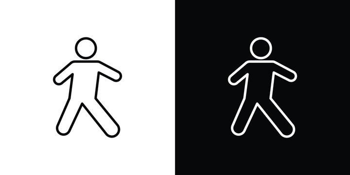 Person walking icon. Line with editable stroke.