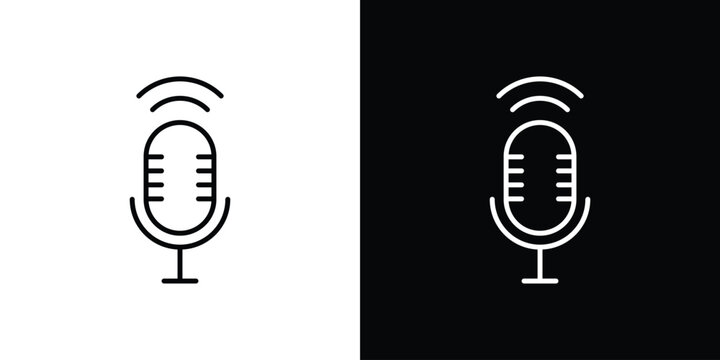 Podcast icon. Line with editable stroke.