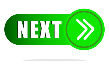 Next button icon. Green arrows symbol. Forward navigation Vector. Progress action graphic.
