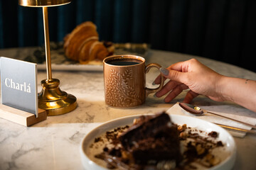 cup of coffee and cake