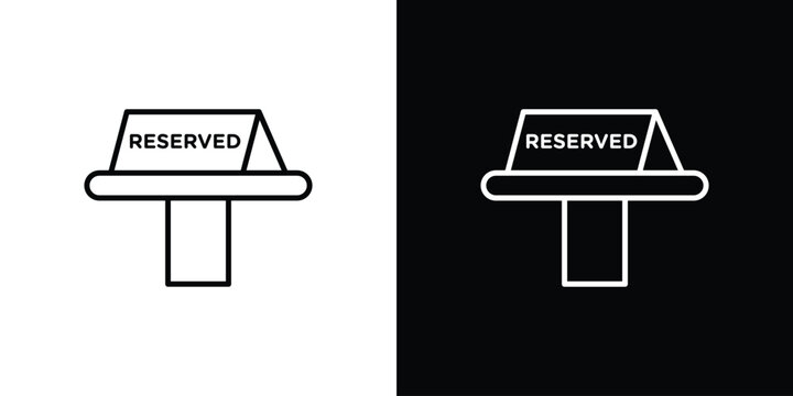 Reservation table icon. Line with editable stroke.