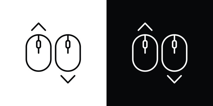 Scroll down up icon. Line with editable stroke.