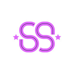 Double S Monogram Logo with Stars | Modern Outline Design