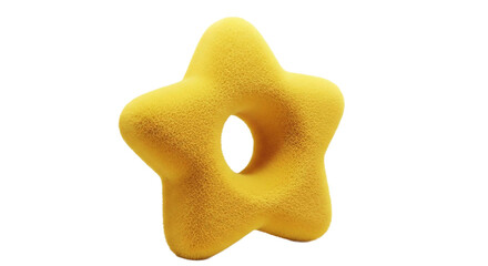 Yellow star with hole, a fuzzy and soft object