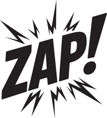 ZAP Comic Text Explosion Sound Effect Graphic Design
