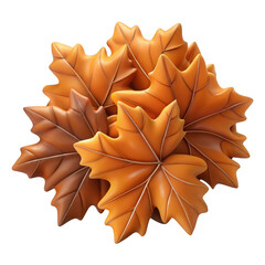 Fototapeta premium 3d autumn maple leaf cookies stacked isolated on transparent background