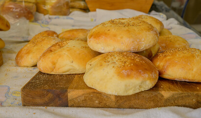 Moroccan brioche bread  - Gars - with sesame