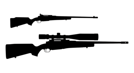 Two rifles in silhouette style for hunting
