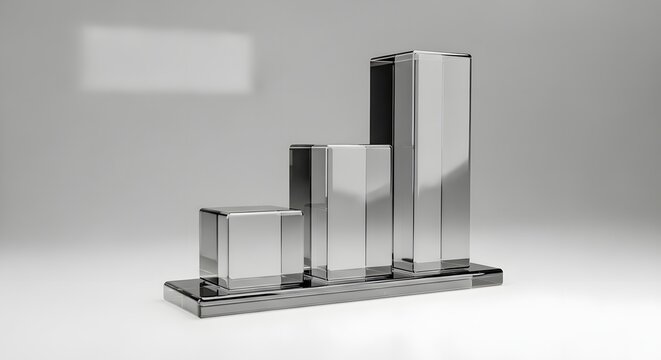 3D design illustration of a business growth bar graph concept 