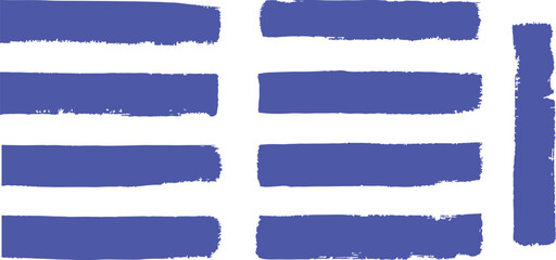 Fototapeta premium Collection of Blue Brush Strokes on White Background paint texture