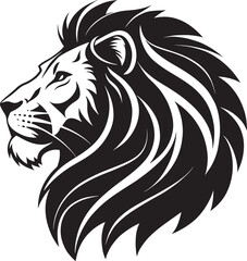 Obraz premium Majestic Black and White Animal Silhouette Vector – Minimalist, High-Contrast Design with Bold Lines, Perfect for Logo, Branding, and Tattoo.